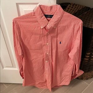 Polo by Ralph Lauren Orange Checkered Men's Shirt. Men’s Medium